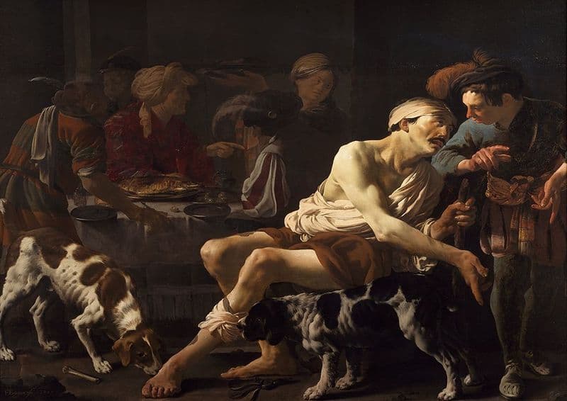 Brugghen, Hendrick Ter: The Rich Man and the Poor Lazarus. Fine Art Print.  (002151)