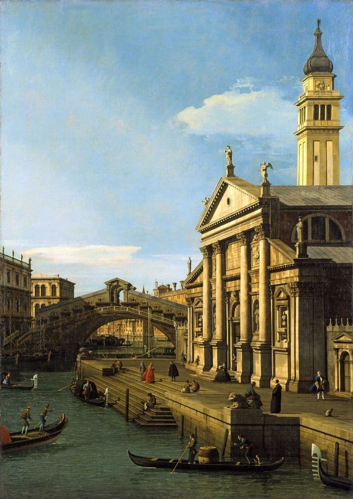 Canaletto: The Rialto Bridge and The Church of S. Giorgio Maggiore. Fine Art Print.  (003330)