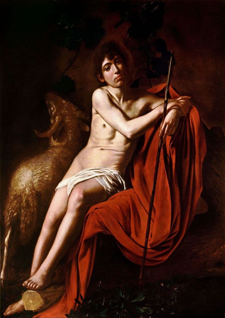 Caravaggio, Michelangelo Merisi da: John the Baptist. Fine Art Print.  (002071)