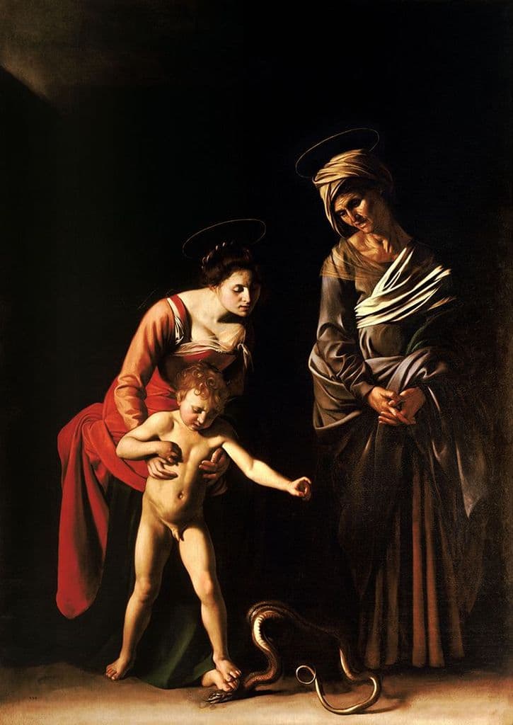 Caravaggio, Michelangelo Merisi da: Madonna with the Serpent. Fine Art Print.  (002077)