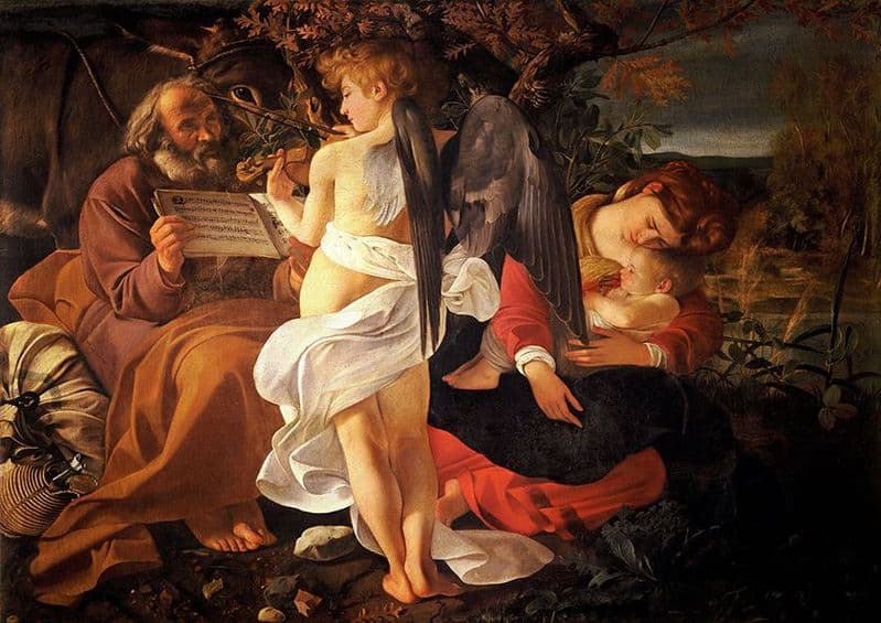 Caravaggio, Michelangelo Merisi da: Rest on the Flight into Egypt. Fine Art Print.  (002091)
