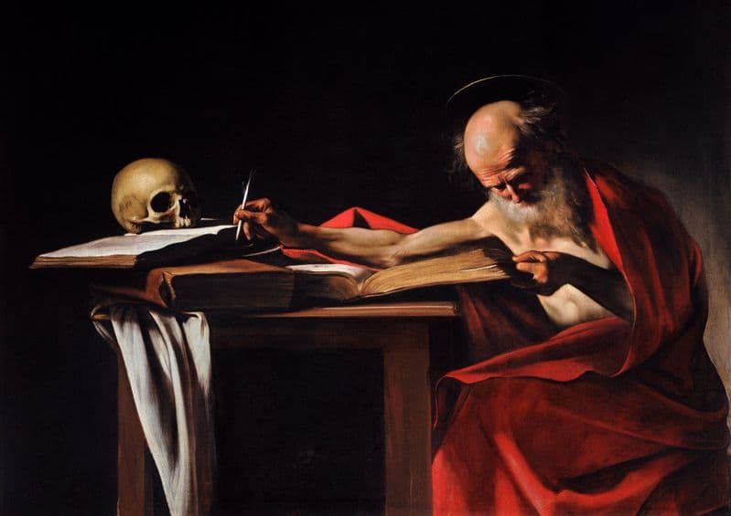 Caravaggio, Michelangelo Merisi da: Saint Jerome Writing. Fine Art Print.  (001486)