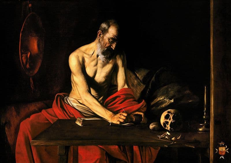 Caravaggio, Michelangelo Merisi da: Saint Jerome Writing. Fine Art Print.  (002067)