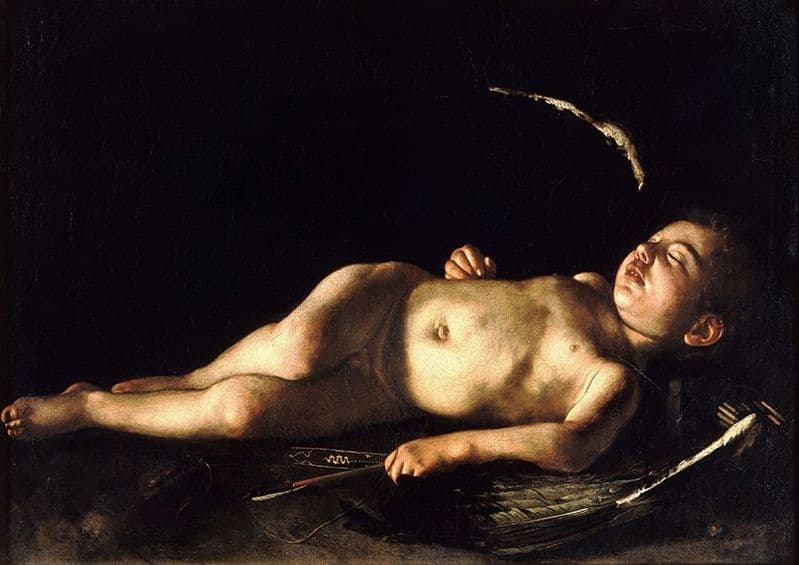 Caravaggio, Michelangelo Merisi da: Sleeping Cupid. Fine Art Print.  (002092)
