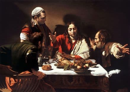 Caravaggio, Michelangelo Merisi da: Supper at Emmaus. Fine Art Print.  (0024)