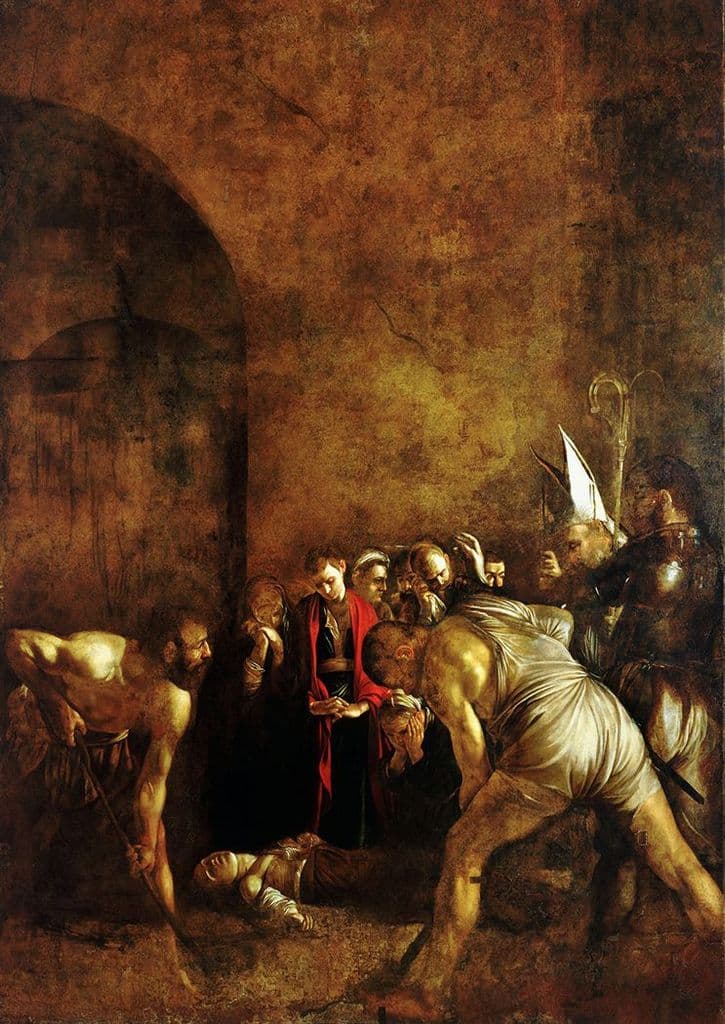 Caravaggio, Michelangelo Merisi da: The Burial of St Lucy. Fine Art Print.  (002075)