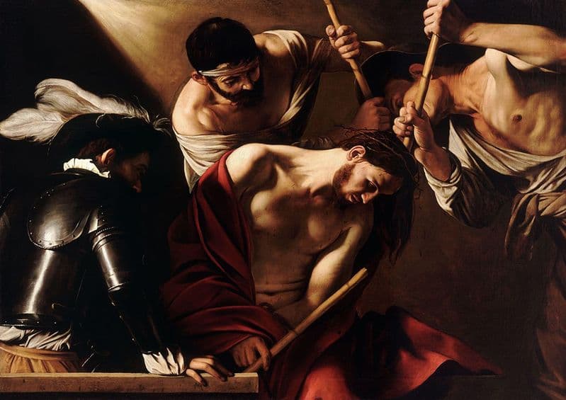 Caravaggio, Michelangelo Merisi da: The Crowning with Thorns. Fine Art Print.  (002063)