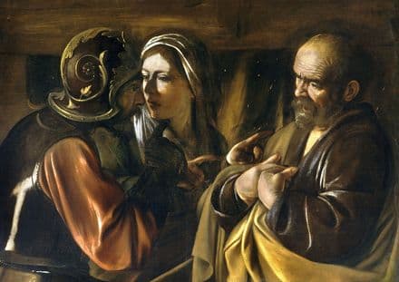 Caravaggio, Michelangelo Merisi da: The Denial of Saint Peter. Fine Art Print.  (002072)