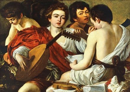 Caravaggio, Michelangelo Merisi da: The Musicians. Fine Art Print.  (002087)