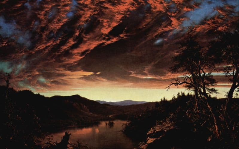 Church, Edwin Frederic: Twilight in the Wilderness. Landscape Fine Art Print.  (001036)