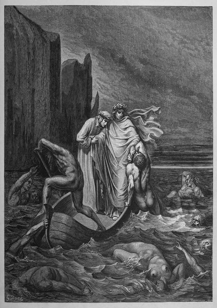 Dore, Gustave: Away! (Illustration from Dante's Inferno) Fine Art Print.  (3972)