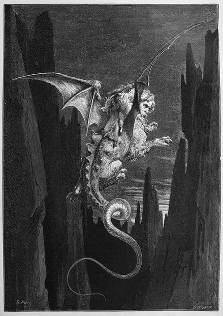 Dore, Gustave: New Terror. (Illustration from Dante's Inferno) Fine Art Print.  (003971)