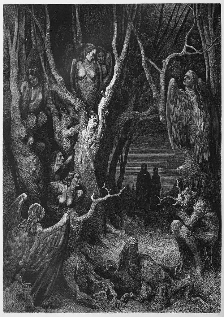 Dore, Gustave: The Brute Harpies (Illustration from Dante's Inferno). Fine Art Print.  (003970)