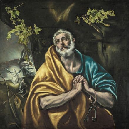 El Greco (Domenico Theotocopuli): St Peter in Penitence/The Tears of St Peter. (002036)