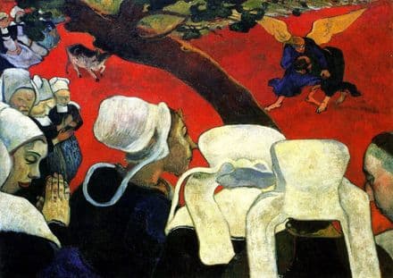 Gauguin, Paul: The Vision after the Sermon (Jacob wrestling with the Angel). Fine Art Print.(001533)