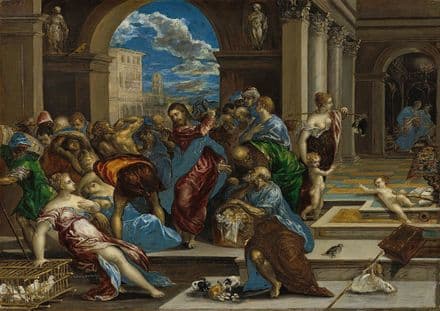 Greco, El (Domenico Theotocopuli): Christ Cleansing the Temple. Fine Art Print.  (004092)