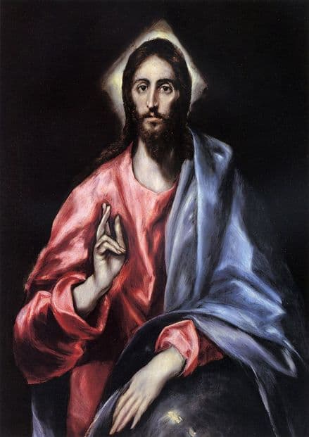 Greco, El (Domenico Theotocopuli): Jesus. Religious Fine Art Print.  (00667)