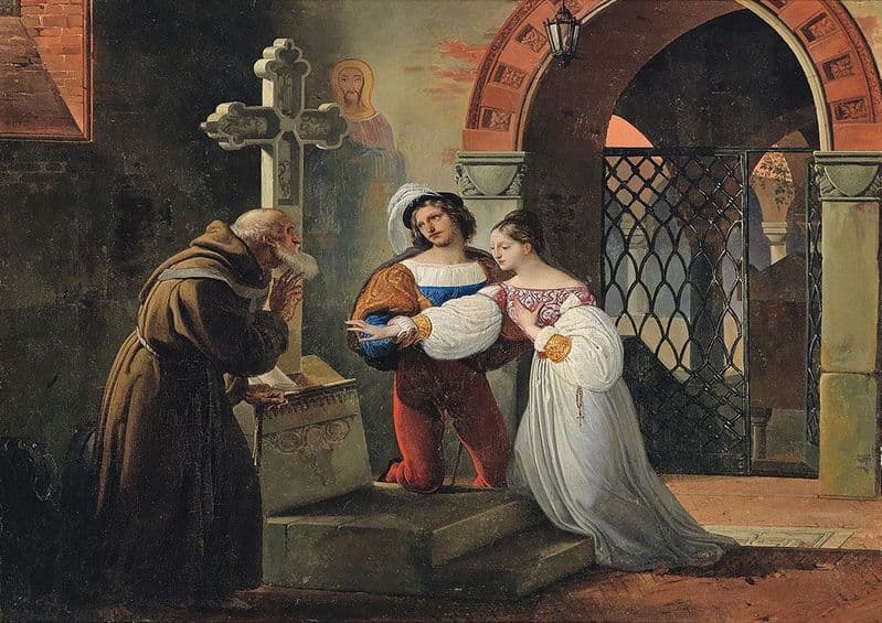 Hayez, Francesco: The Marriage of Romeo and Juliet. Fine Art Print.  (003419)