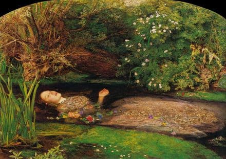Millais, John Everett: Ophelia. (A Scene from Shakespeare's Hamlet) Fine Art Print.  (00234)