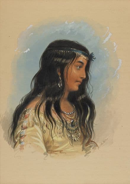 Miller, Alfred Jacob: A Young Woman of the Flat Head Tribe. Fine Art Print.  (003820)