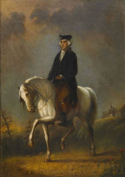 Miller, Alfred Jacob: George Washington at Mount Vernon. Fine Art Print.  (003851)