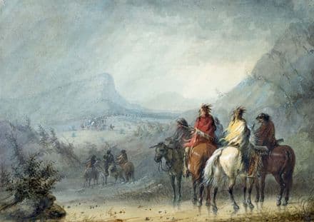 Miller, Alfred Jacob: Storm - Waiting for the Caravan. Fine Art Print.  (003817)