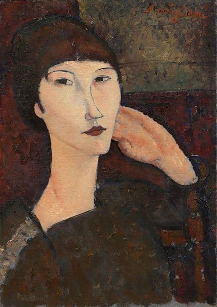 Modigliani, Amedeo: Adrienne (Woman with Bangs). Fine Art Print/Poster. (004312)