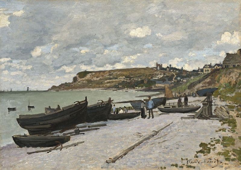 Monet, Claude: Sainte-Adresse, Fishing Boats on the Shore. Fine Art Print.  (003537)