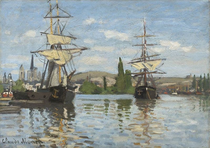 Monet, Claude: Ships Riding on the Seine at Rouen. Fine Art Print.  (003559)