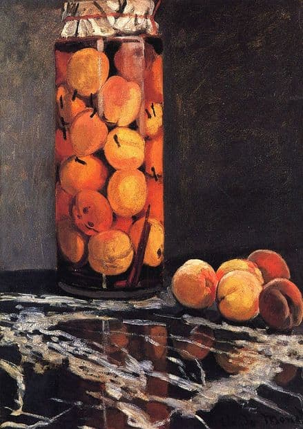 Monet, Claude: The Peach Glass, 1866 (Jar/Pot of Peaches). Fine Art Print.  (00777)
