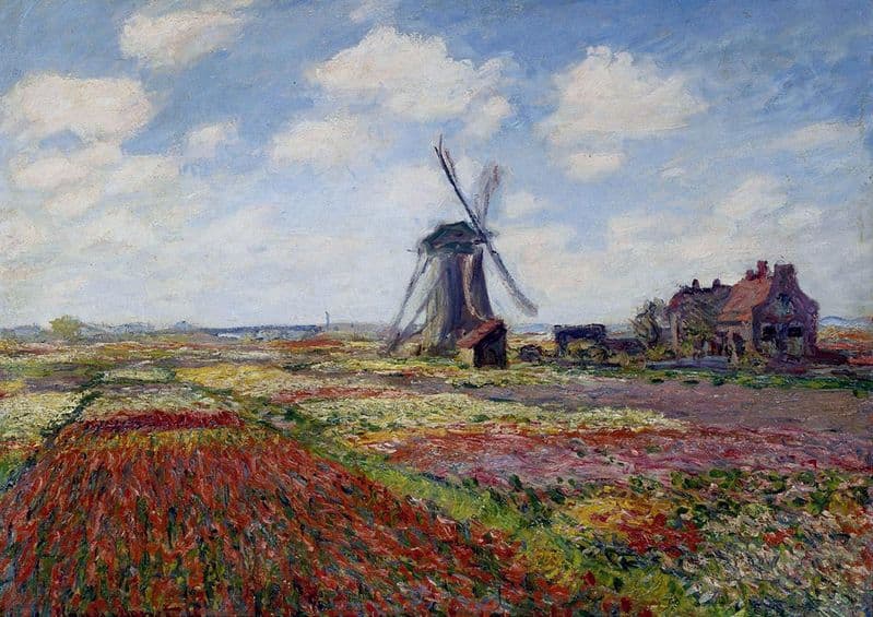 Monet, Claude: Tulip Fields with the Rijnsburg Windmill, Holland. Fine Art Print.  (003219)