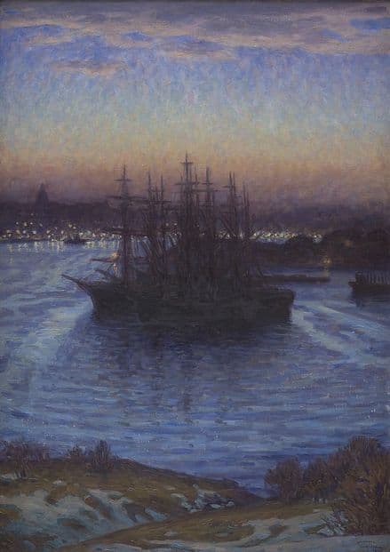 Prince Eugen, Duke of Närke: Ships at Anchor, Winter. Fine Art Print.  (0059)