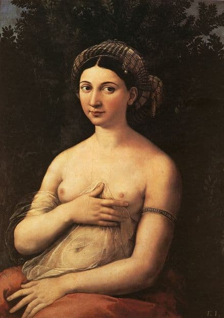 Raphael (Raffaello Sanzio of Urbino): The Portrait of a Young Woman (La Fornarina).  (001293)
