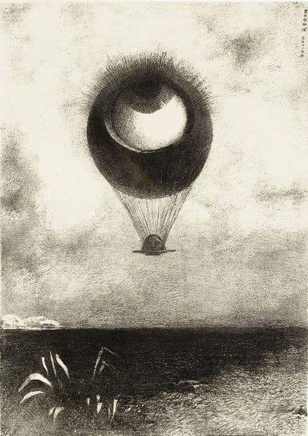 Redon, Odilon (Bertrand-Jean): The Eye Like a Strange Balloon Mounts Toward Infinity. (0063)