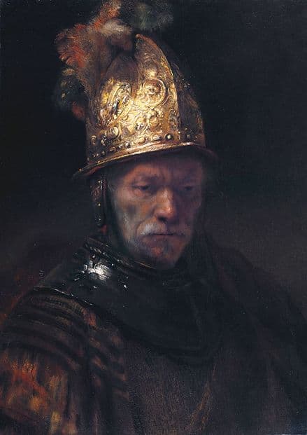 Rembrandt (Circle of): The Man with the Golden Helmet. Fine Art Print.  (004295)