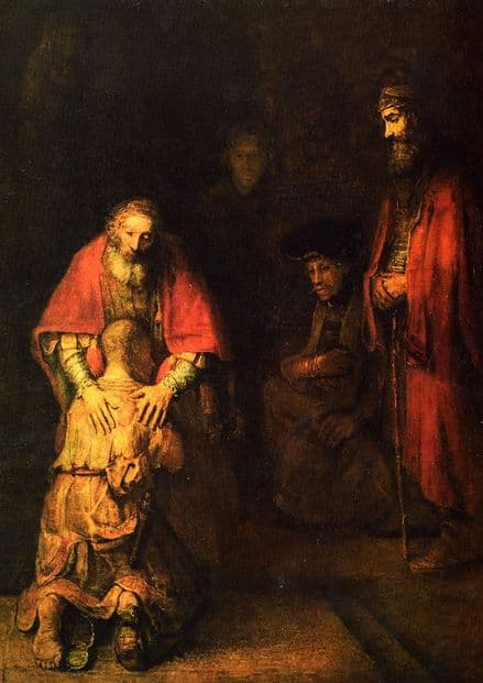 Rembrandt Harmensz van Rijn: Return of the Prodigal Son. Religious Fine Art Print.  (00230)