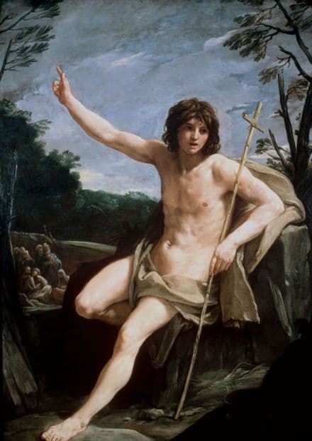 Reni, Guido: Saint John the Baptist in the Wilderness. Fine Art Print.  (002012)