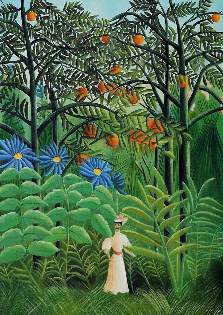 Rousseau, Henri: Woman Walking in an Exotic Forest. Fine Art Print.  (00560)