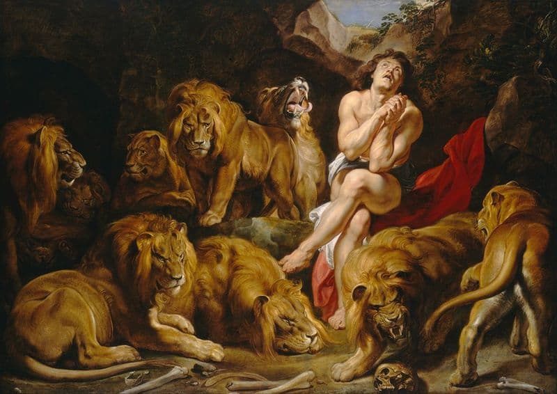 Rubens, Peter Paul: Daniel in the Lions Den. Biblical Fine Art Print.  (001088)