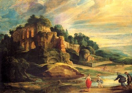 Rubens, Peter Paul: Landscape with the Ruins of Mount Palatine. Fine Art Print.  (001216)