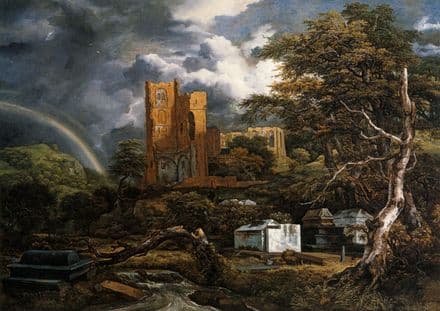 Ruisdael, Jacob Isaaksz. or Isaacksz. van: The Jewish Cemetery. Fine Art Print.  (00380)