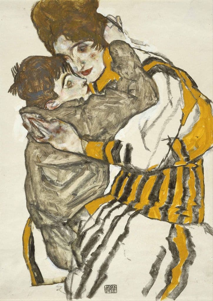 Schiele, Egon: Schiele's Wife with Her Little Nephew. Fine Art Print.  (003709)