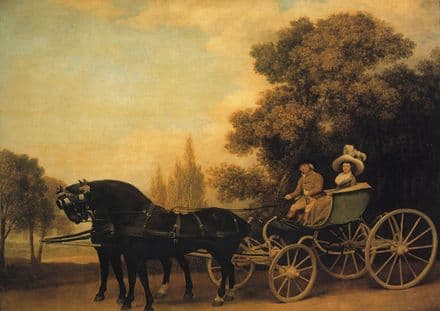 Stubbs, George: Gentleman Driving a Lady in a Phaeton. Fine Art Sports Print.  (001155)