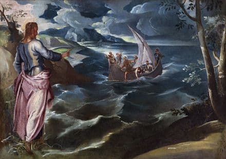 Tintoretto, Jacopo Robusti: Christ at the Sea of Galilee. Fine Art Print.  (004056)