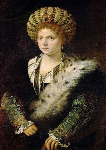 Titian (Tiziano Vecellio): Portrait of Isabella d'Este. Fine Art Print.  (001944)