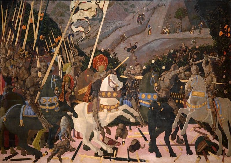 Uccello, Paolo: The Battle of San Romano. (Niccolo da Tolentino on White Horse). (00594)