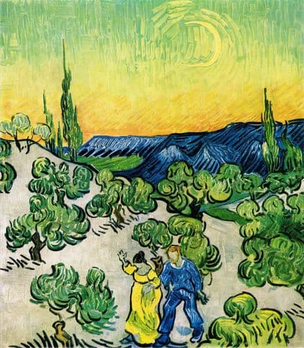 Van Gogh, Vincent: Couple Walking among Olive Trees,.(004199)