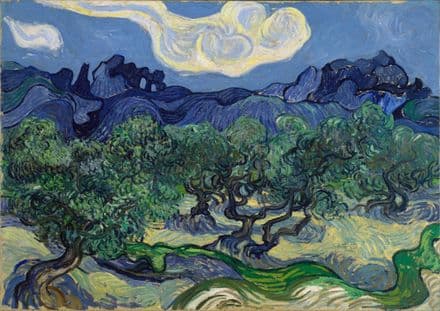 Van Gogh, Vincent: Olive Trees in a Mountainous Landscape. Fine Art Print.  (0017)