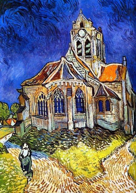 Van Gogh, Vincent: The Church at Auvers-sur-Oise, 1890. Fine Art Print.  (001771)