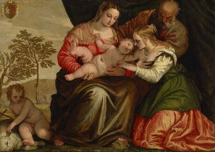 Veronese, Paolo Caliari: The Mystic Marriage of Saint Catherine. Fine Art Print.  (002025)